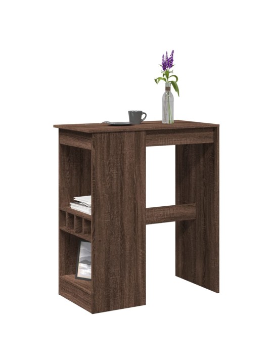 Barový stůl s regály hnědý dub 90 x 47,5 x 103,5 cm kompozit