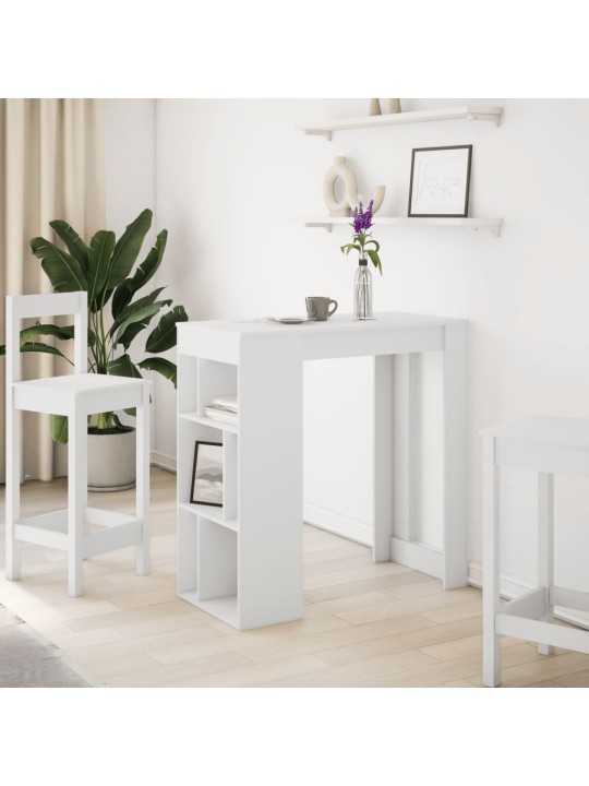 Barový stůl s regály bílý 102 x 50 x 103,5 cm kompozitní dřevo