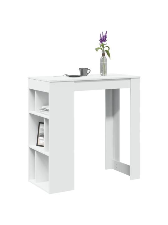 Barový stůl s regály bílý 102 x 50 x 103,5 cm kompozitní dřevo