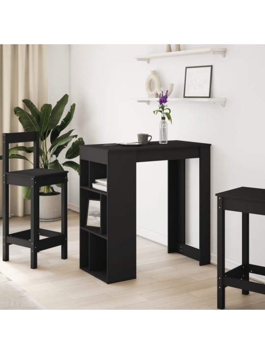 Barový stůl s regály černý 102 x 50 x 103,5 cm kompozitní dřevo