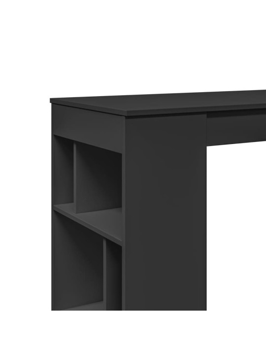 Barový stůl s regály černý 102 x 50 x 103,5 cm kompozitní dřevo
