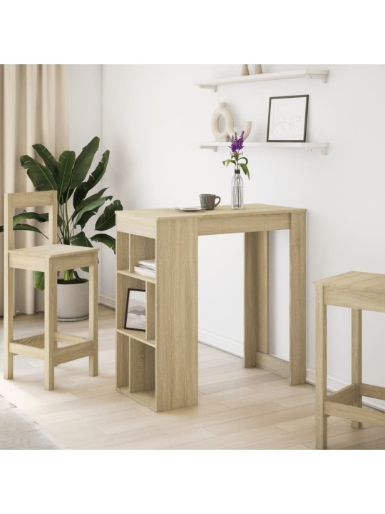 Barový stůl s regály dub sonoma 102 x 50 x 103,5 cm kompozit
