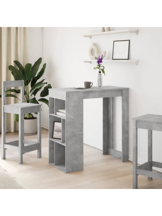 Barový stůl s regály betonově šedý 102 x 50 x 103,5 cm kompozit
