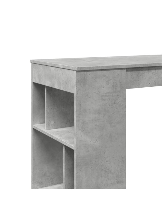 Barový stůl s regály betonově šedý 102 x 50 x 103,5 cm kompozit