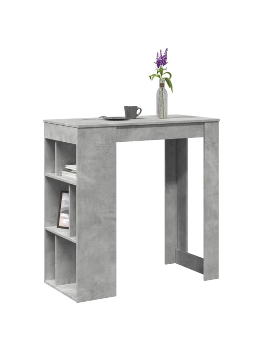 Barový stůl s regály betonově šedý 102 x 50 x 103,5 cm kompozit
