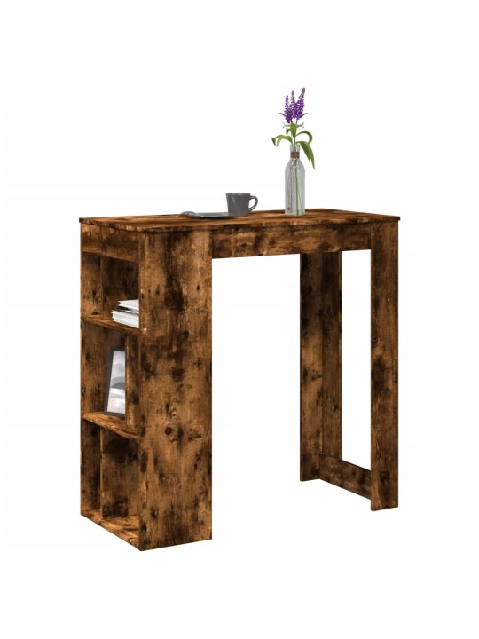 Barový stůl s regály kouřový dub 102 x 50 x 103,5 cm kompozit
