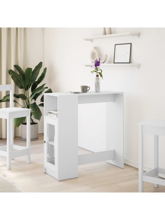 Barový stůl s regály bílý 101 x 40 x 103,5 cm kompozitní dřevo