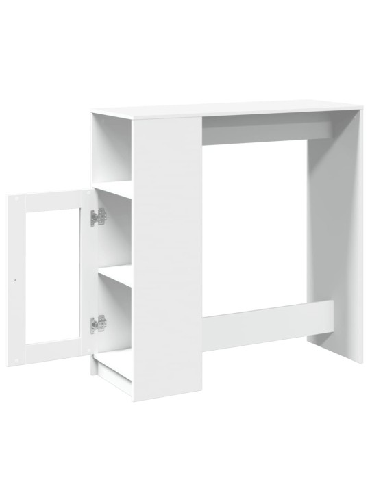 Barový stůl s regály bílý 101 x 40 x 103,5 cm kompozitní dřevo