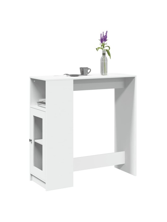 Barový stůl s regály bílý 101 x 40 x 103,5 cm kompozitní dřevo
