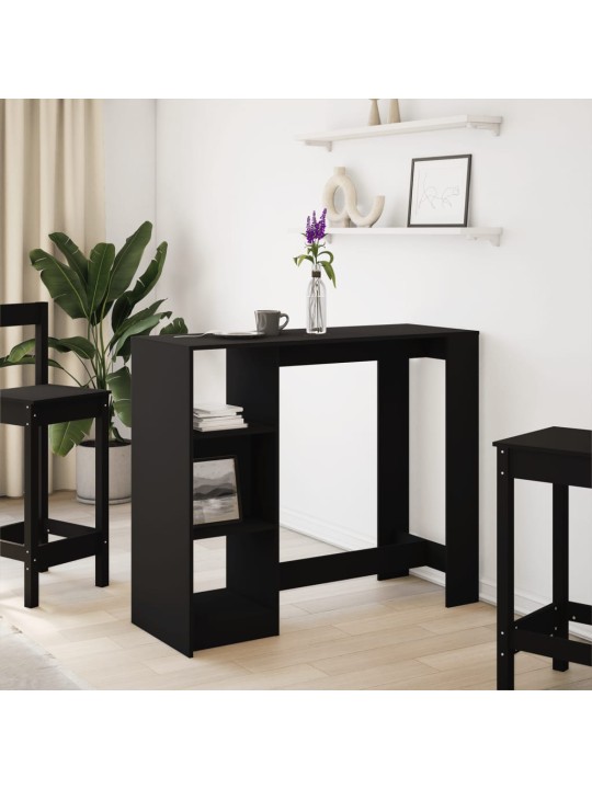 Barový stůl s regály černý 101 x 40 x 103,5 cm kompozitní dřevo