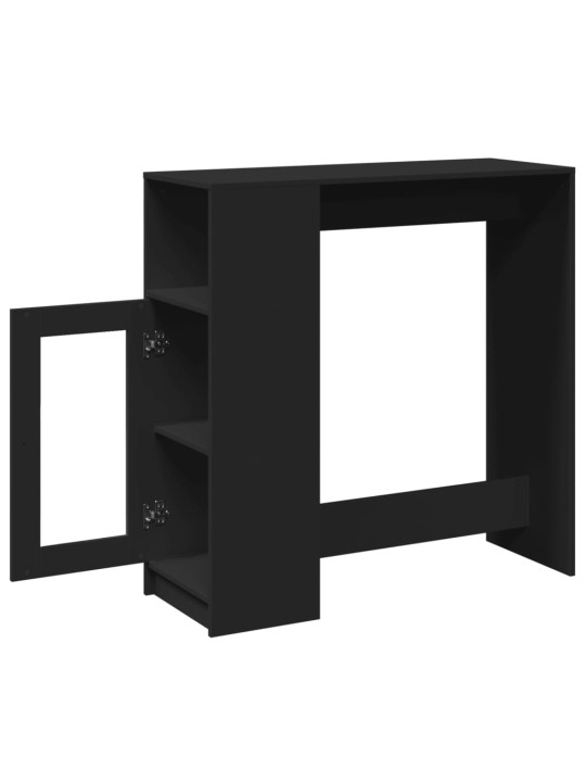 Barový stůl s regály černý 101 x 40 x 103,5 cm kompozitní dřevo