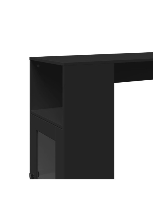 Barový stůl s regály černý 101 x 40 x 103,5 cm kompozitní dřevo