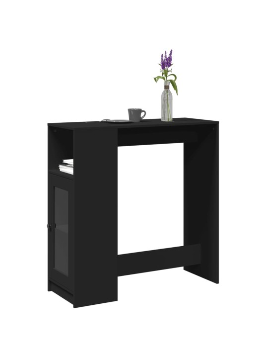 Barový stůl s regály černý 101 x 40 x 103,5 cm kompozitní dřevo