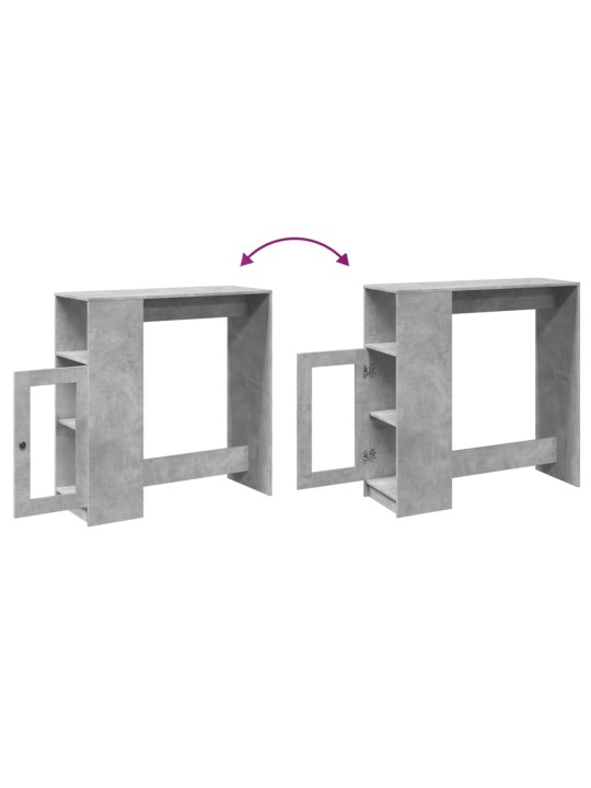 Barový stůl s regály betonově šedý 101 x 40 x 103,5 cm kompozit