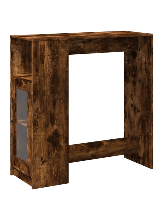 Barový stůl s regály kouřový dub 101 x 40 x 103,5 cm kompozit