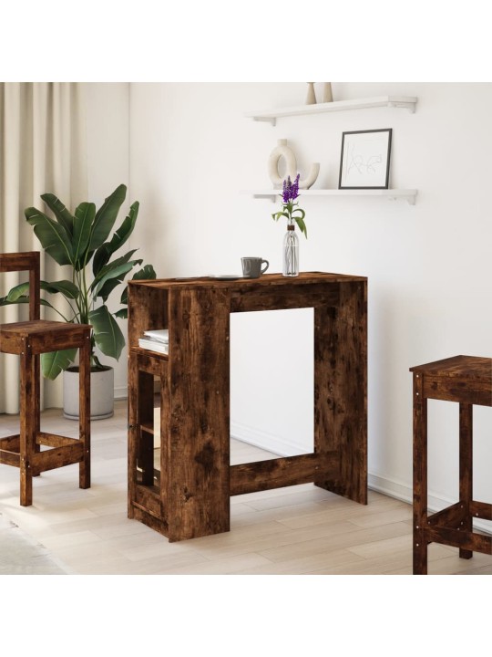 Barový stůl s regály kouřový dub 101 x 40 x 103,5 cm kompozit
