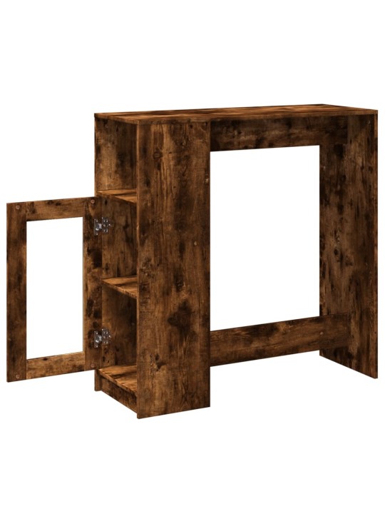 Barový stůl s regály kouřový dub 101 x 40 x 103,5 cm kompozit