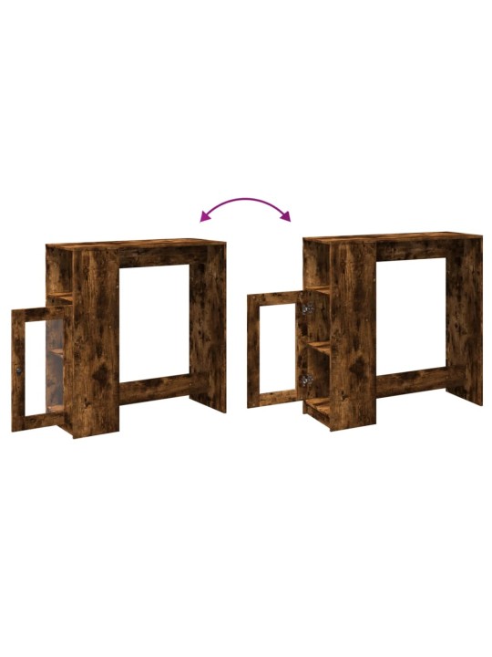 Barový stůl s regály kouřový dub 101 x 40 x 103,5 cm kompozit