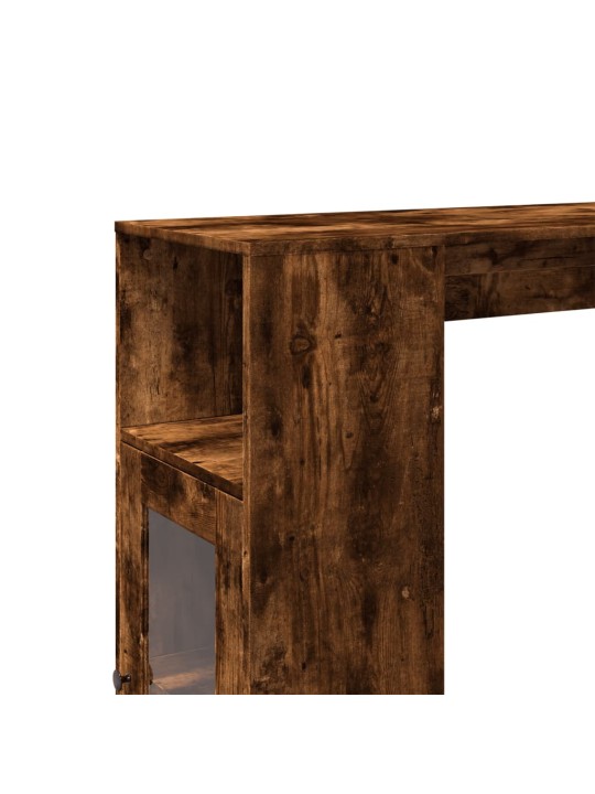 Barový stůl s regály kouřový dub 101 x 40 x 103,5 cm kompozit