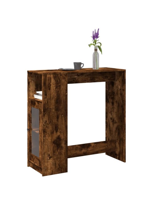 Barový stůl s regály kouřový dub 101 x 40 x 103,5 cm kompozit