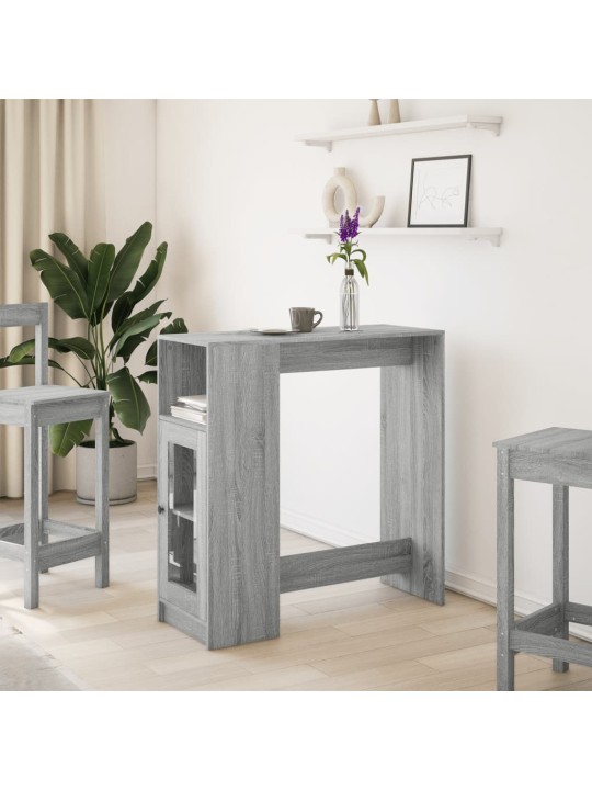 Barový stůl s regály šedý sonoma 101 x 40 x 103,5 cm kompozit