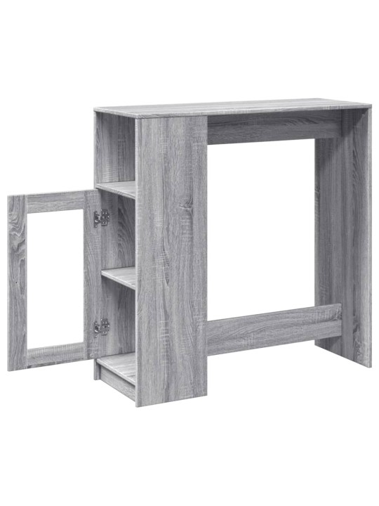 Barový stůl s regály šedý sonoma 101 x 40 x 103,5 cm kompozit