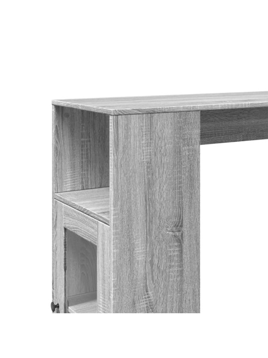 Barový stůl s regály šedý sonoma 101 x 40 x 103,5 cm kompozit