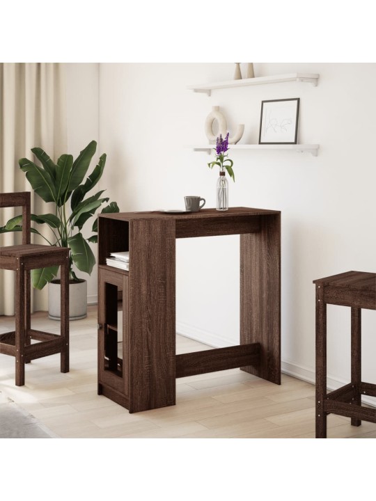 Barový stůl s regály hnědý dub 101 x 40 x 103,5 cm kompozit
