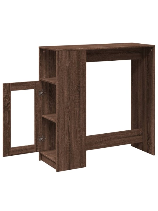 Barový stůl s regály hnědý dub 101 x 40 x 103,5 cm kompozit