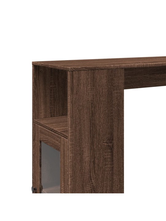 Barový stůl s regály hnědý dub 101 x 40 x 103,5 cm kompozit