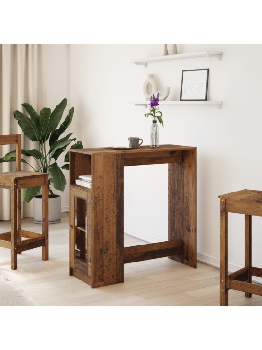 Barový stůl s regály old wood 101x40x103,5 cm kompozitní dřevo