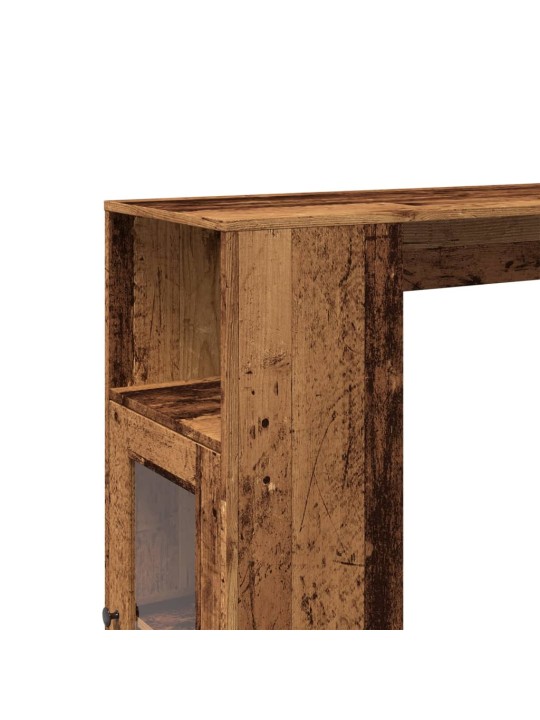 Barový stůl s regály old wood 101x40x103,5 cm kompozitní dřevo