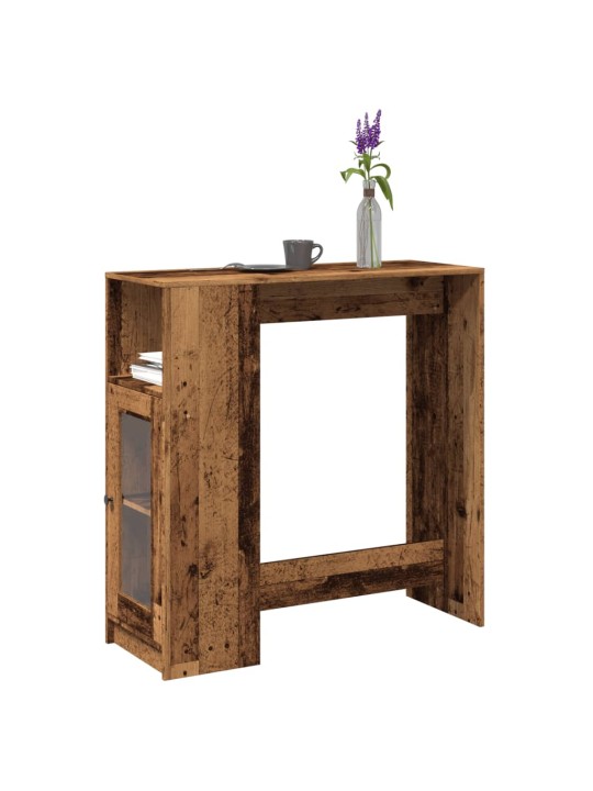 Barový stůl s regály old wood 101x40x103,5 cm kompozitní dřevo