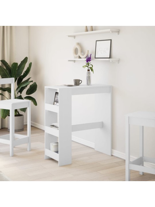Barový stůl s regály bílý 90 x 40 x 103,5 cm kompozitní dřevo