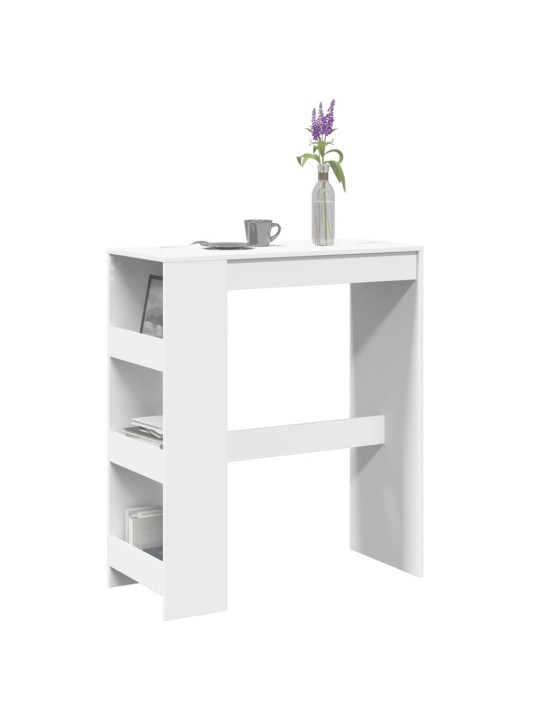 Barový stůl s regály bílý 90 x 40 x 103,5 cm kompozitní dřevo