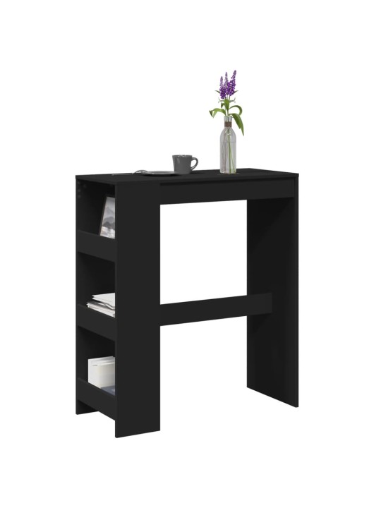 Barový stůl s regály černý 90 x 40 x 103,5 cm kompozitní dřevo