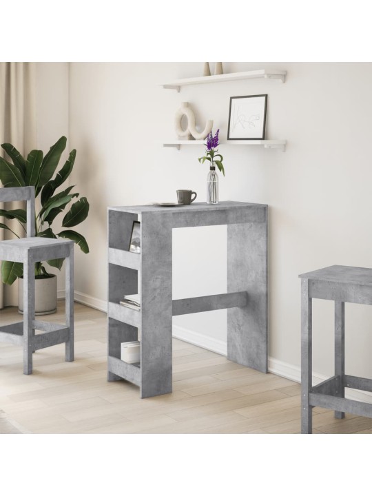 Barový stůl s regály betonově šedý 90 x 40 x 103,5 cm kompozit