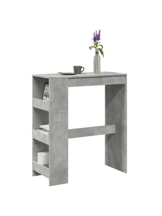Barový stůl s regály betonově šedý 90 x 40 x 103,5 cm kompozit