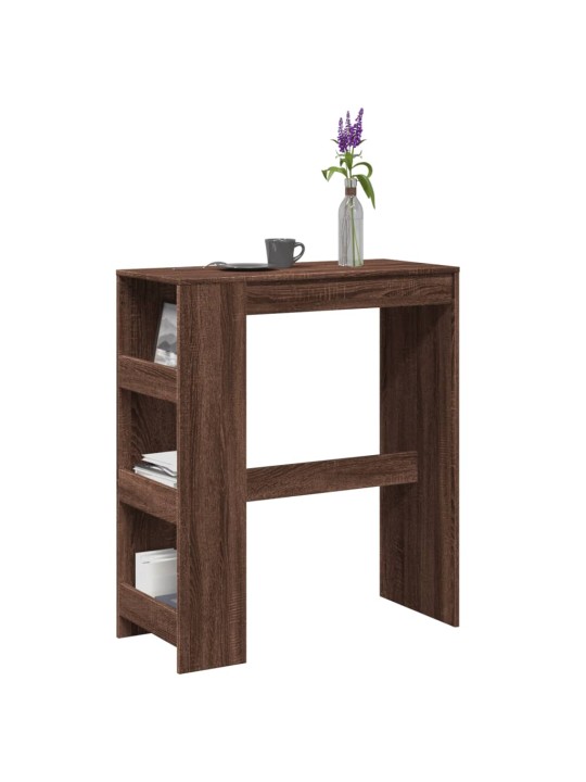 Barový stůl s regály hnědý dub 90 x 40 x 103,5 cm kompozit