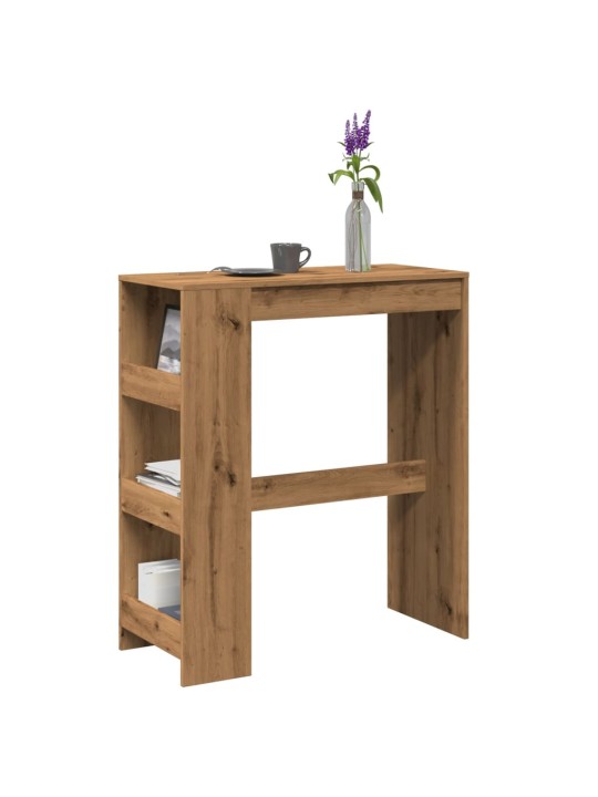Barový stůl s regály dub artisan 90 x 40 x 103,5 cm kompozit