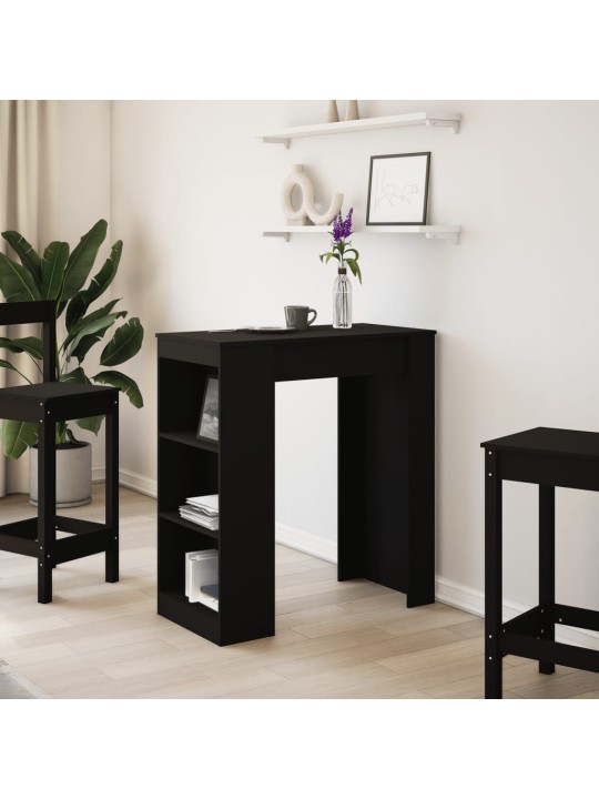 Barový stůl s regály černý 95 x 47 x 103,5 cm kompozitní dřevo