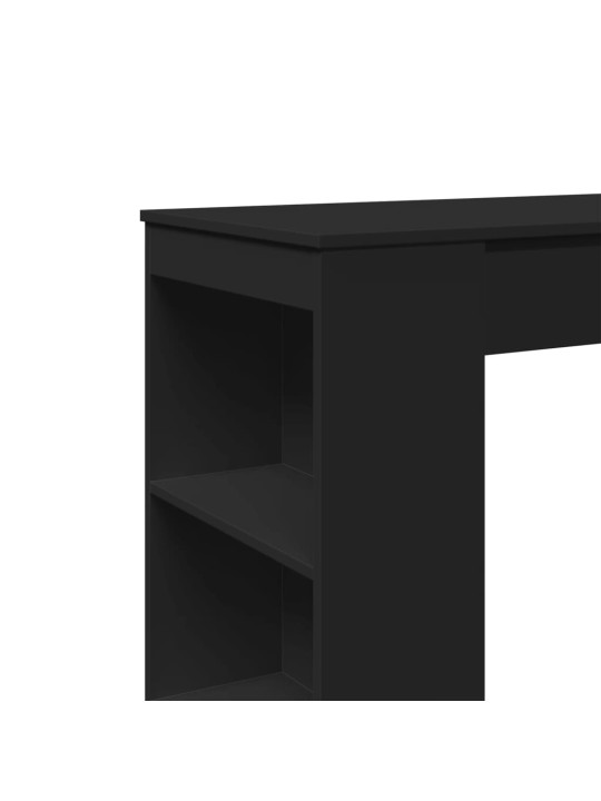 Barový stůl s regály černý 95 x 47 x 103,5 cm kompozitní dřevo