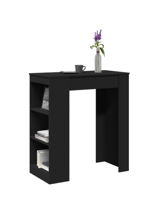 Barový stůl s regály černý 95 x 47 x 103,5 cm kompozitní dřevo