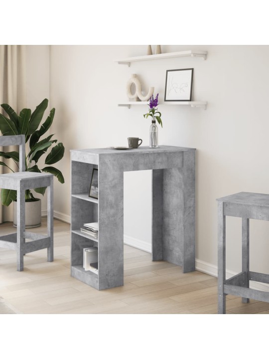 Barový stůl s regály betonově šedý 95 x 47 x 103,5 cm kompozit