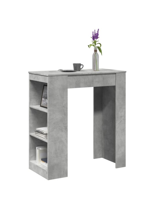 Barový stůl s regály betonově šedý 95 x 47 x 103,5 cm kompozit