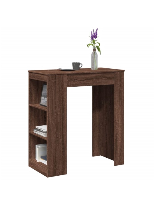Barový stůl s regály hnědý dub 95 x 47 x 103,5 cm kompozit