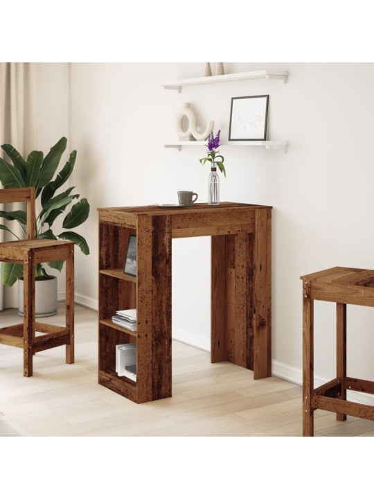 Barový stůl s regály old wood 95x47x103,5 cm kompozitní dřevo