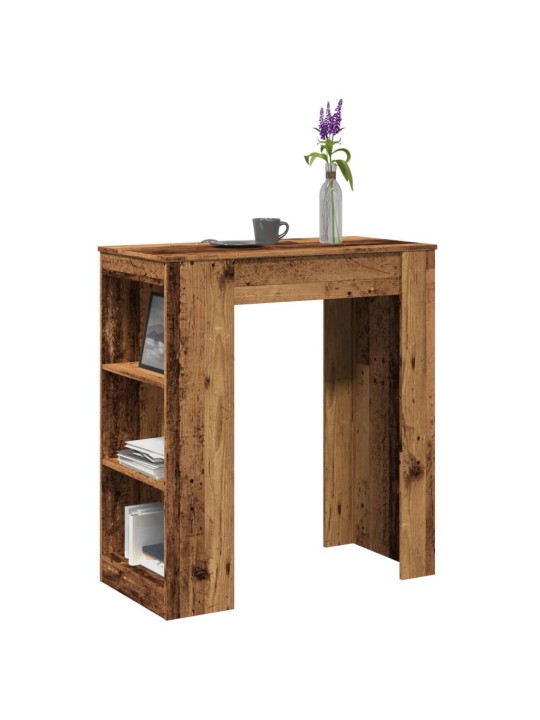 Barový stůl s regály old wood 95x47x103,5 cm kompozitní dřevo