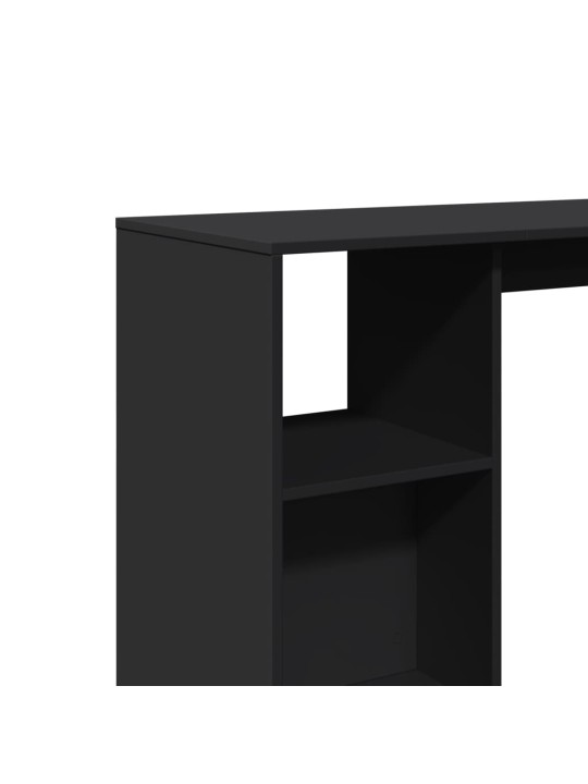 Barový stůl s policí černý 124x46x103,5 cm kompozitní dřevo