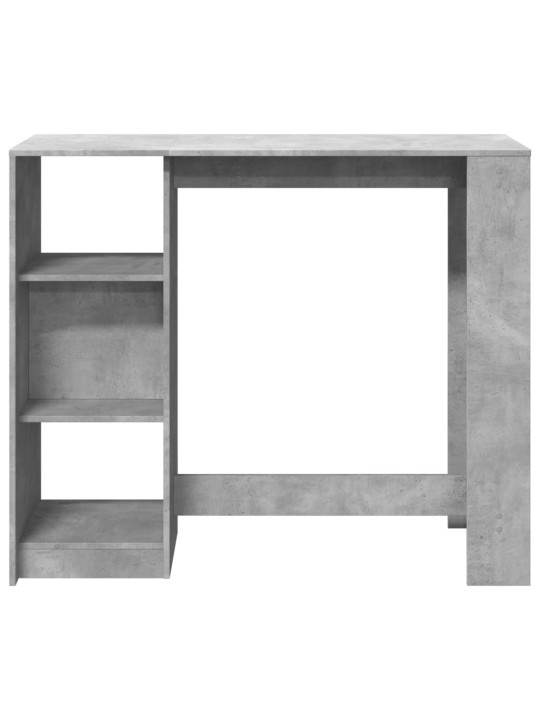 Barový stůl s policí betonově šedý 124 x 46 x 103,5 cm kompozit